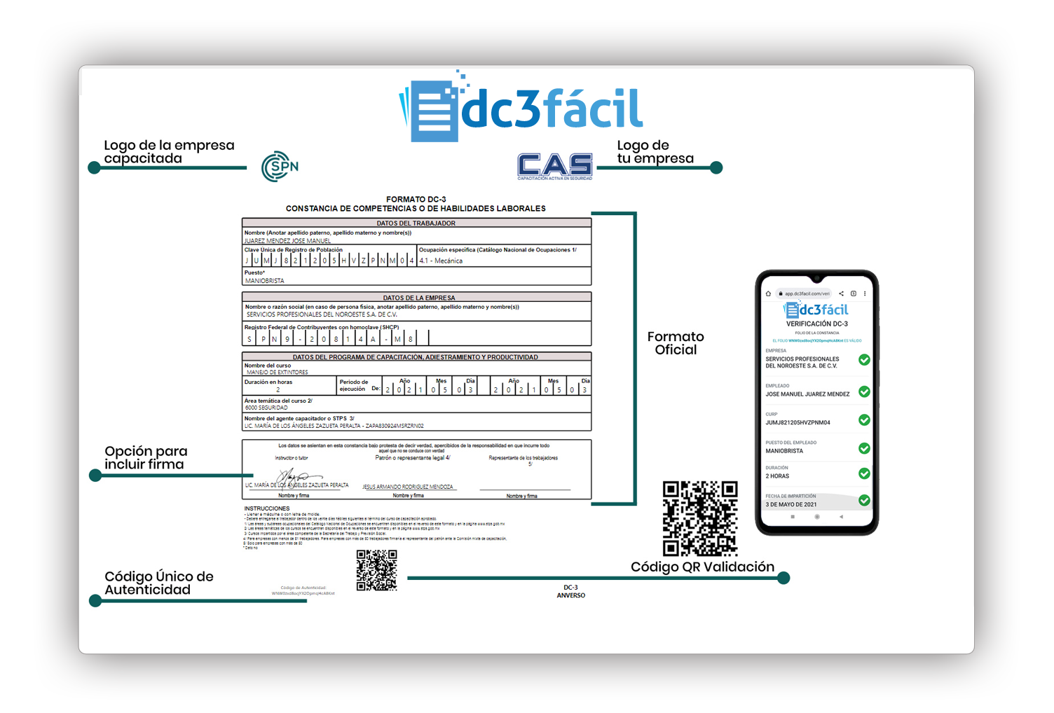 Dc3facil - Software Para Gestión De Constancias DC3